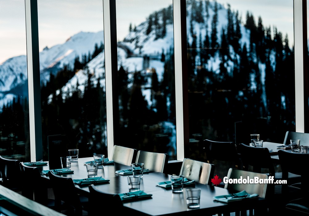 Banff Gondola Winter Nightrise Northern Lights Alpine Kitchen Views