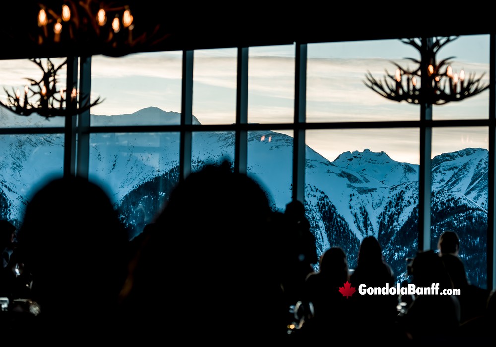 Banff Gondola Winter Nightrise Sky Bistro Views
