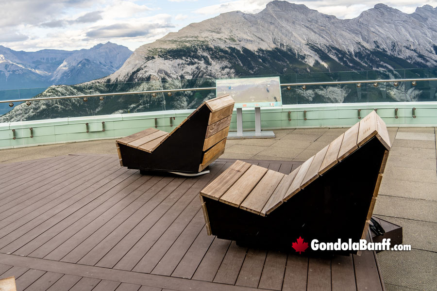 Banff Gondola Patio Chairs and Mountain View 2