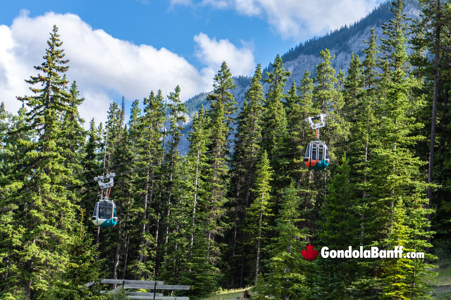 Cars Departing Up Banff National Park Gondola