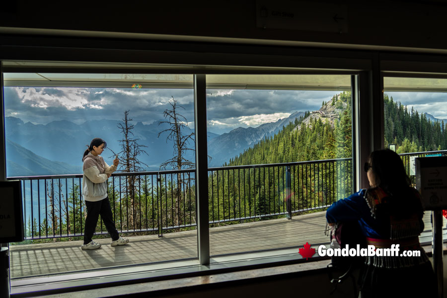 Large Window Views from Inside the Summit of the Gondola