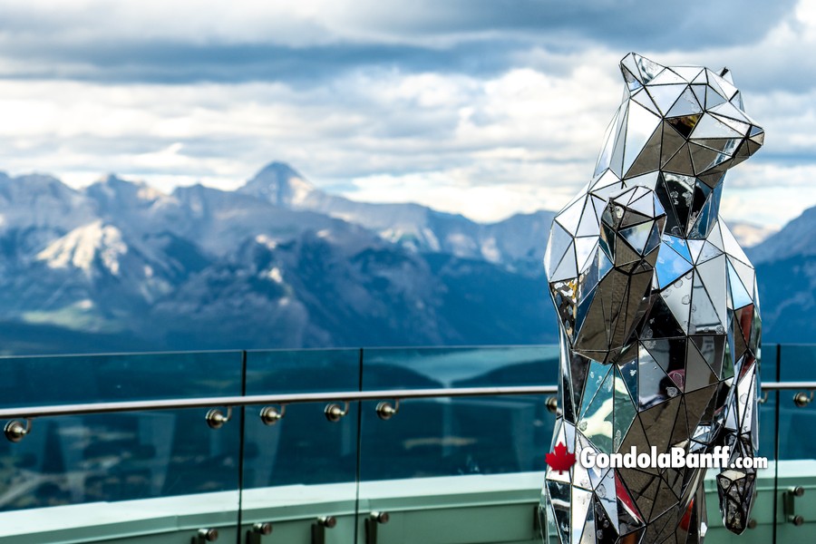 Banff Gondola Patio Mirror Bear and Mountain View Banff National Park Gondola