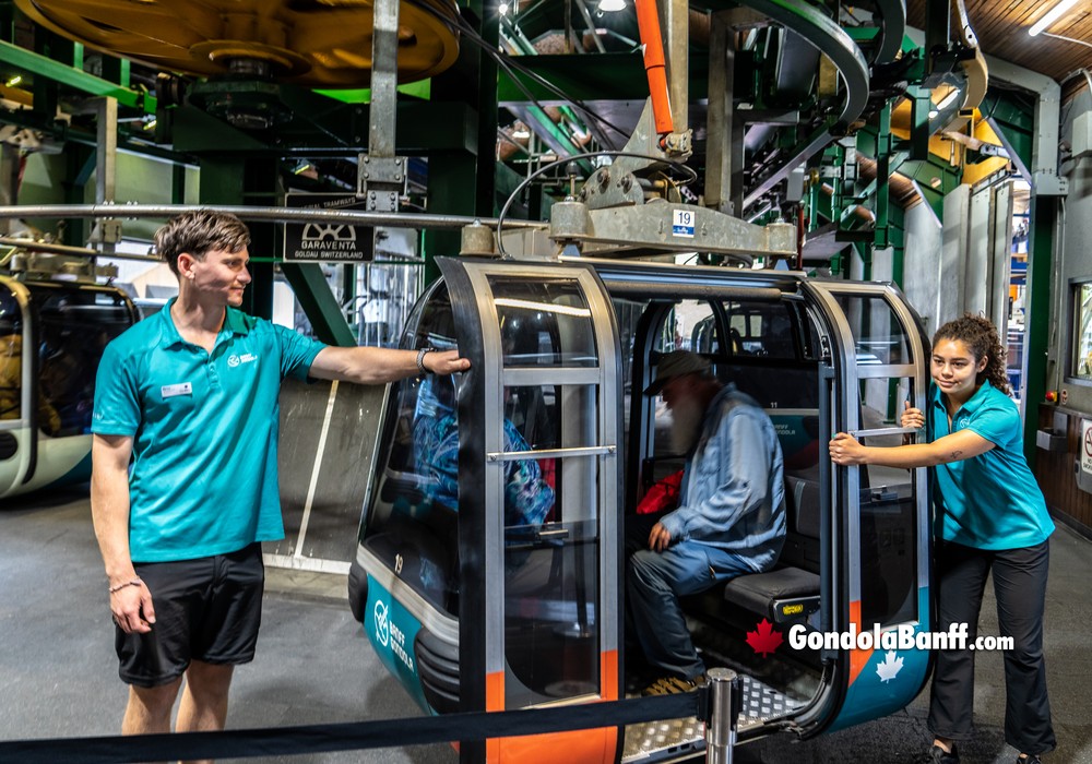 Boarding the Cars Banff Gondola