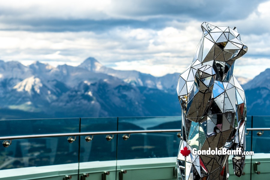 Close Banff Gondola Patio Mirror Bear and Mountain View Banff National Park Gondola