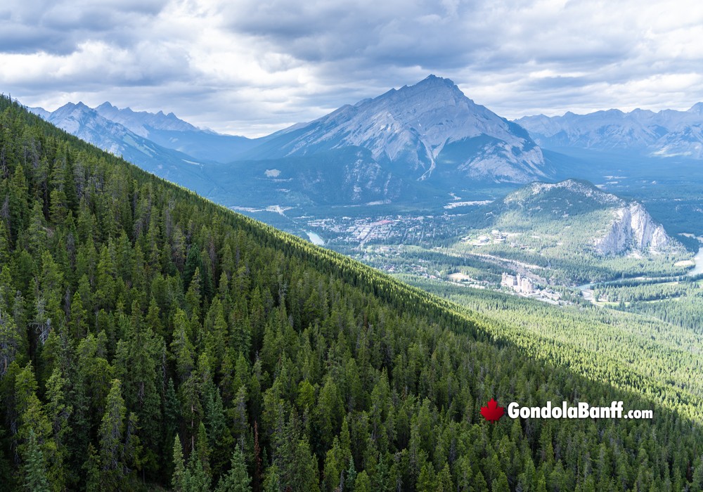 Views from Gondola Car Going Up Banff Gondola