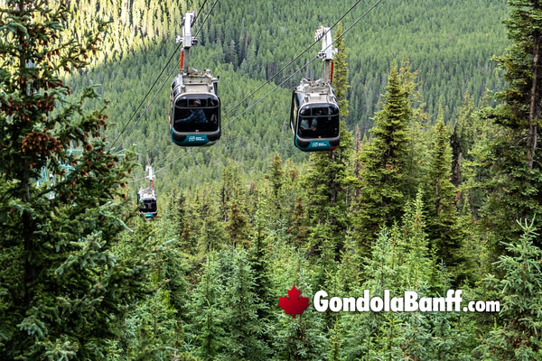 Banff Gondola Cars Half way up Sulphur Mountain