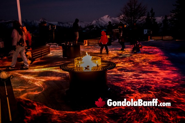 Winter Nights Banff Gondola Patio Light Show