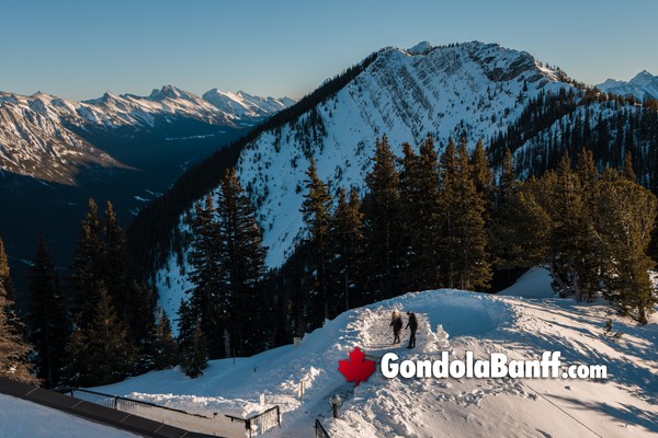 Winter Nights Banff Gondola Rear Patio Views
