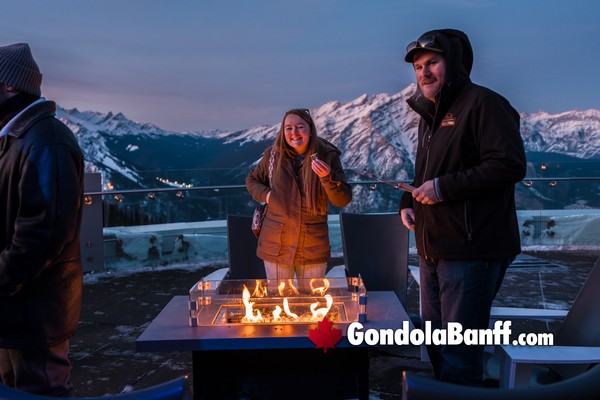 Banff Gondola Patio Warming Fires for Marshmallow Cooking